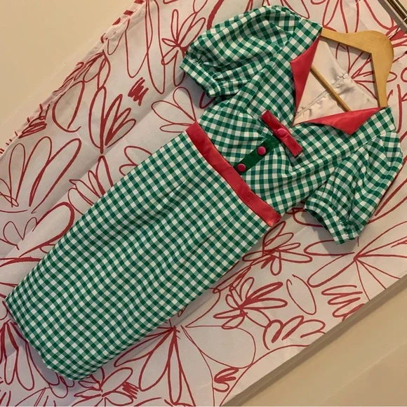 Retro Pin Up Wiggle Midi Dress - Picture 2 of 12